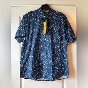 Lee Men's Navy Patterned Button Down Shirt